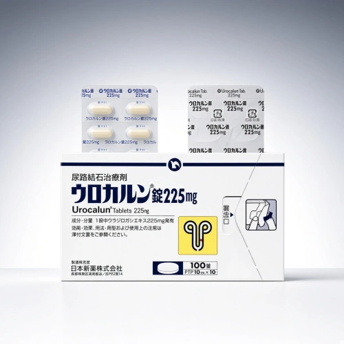 日本 Urocalun Tablets 優克龍 ウロカルン錠 225mg:100錠 尿路結石 腎結石 結石 碎石 柳櫟浸膏膠囊 免手术
